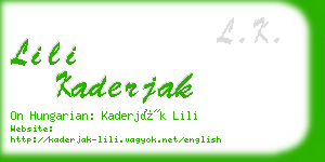 lili kaderjak business card